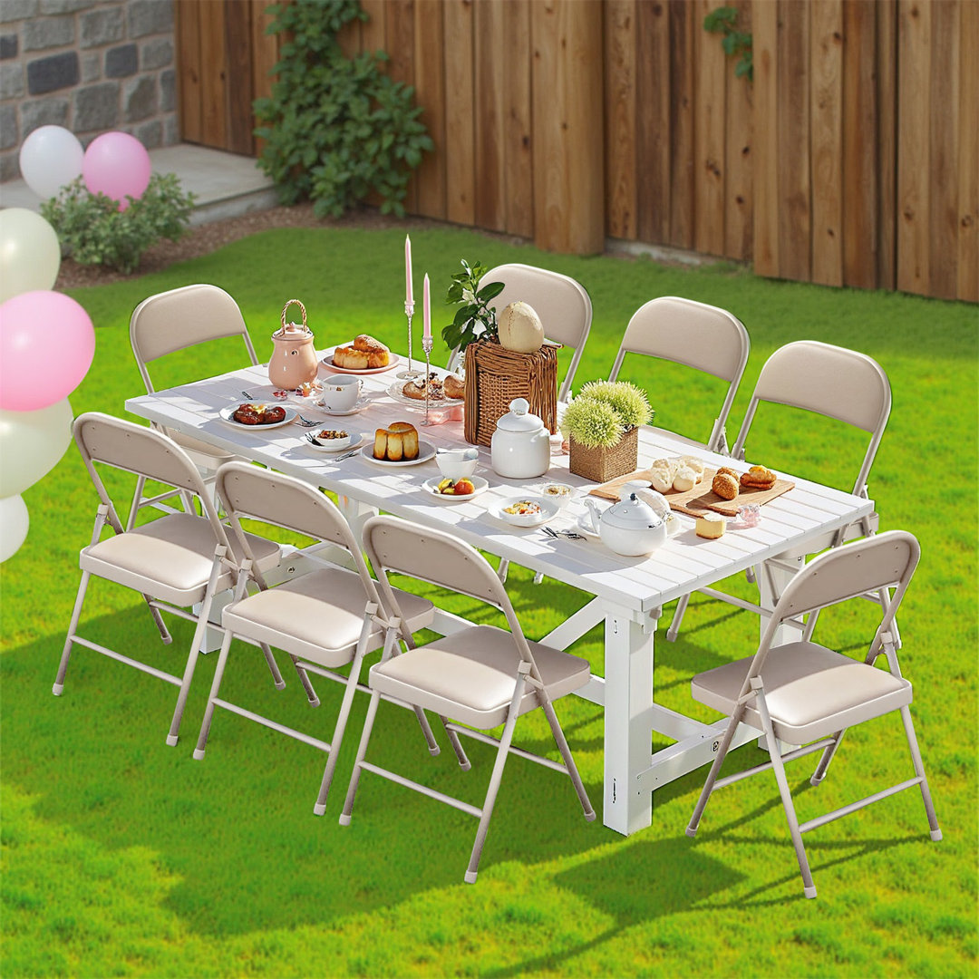 Crossland PU Leather Padded Folding Chairs, Sturdy Metal Foldable Chair, Easy to Use and Store, Outdoor and Indoor, for Home, Office, Party